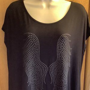 EUC Tops & Plus Black Studded Blouse  Size:  12